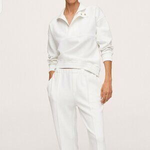 Textured sweatshirt with zipper and trousers